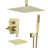 Ceiling Mount Shower Faucet Set With Tub Spout Square Showerhead Bathroom Rainfall Shower System Stainless Steel Shower Trim Kit 12 Inches-125522674