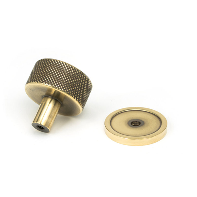 Round Knob, Aged Brass, 3 cm