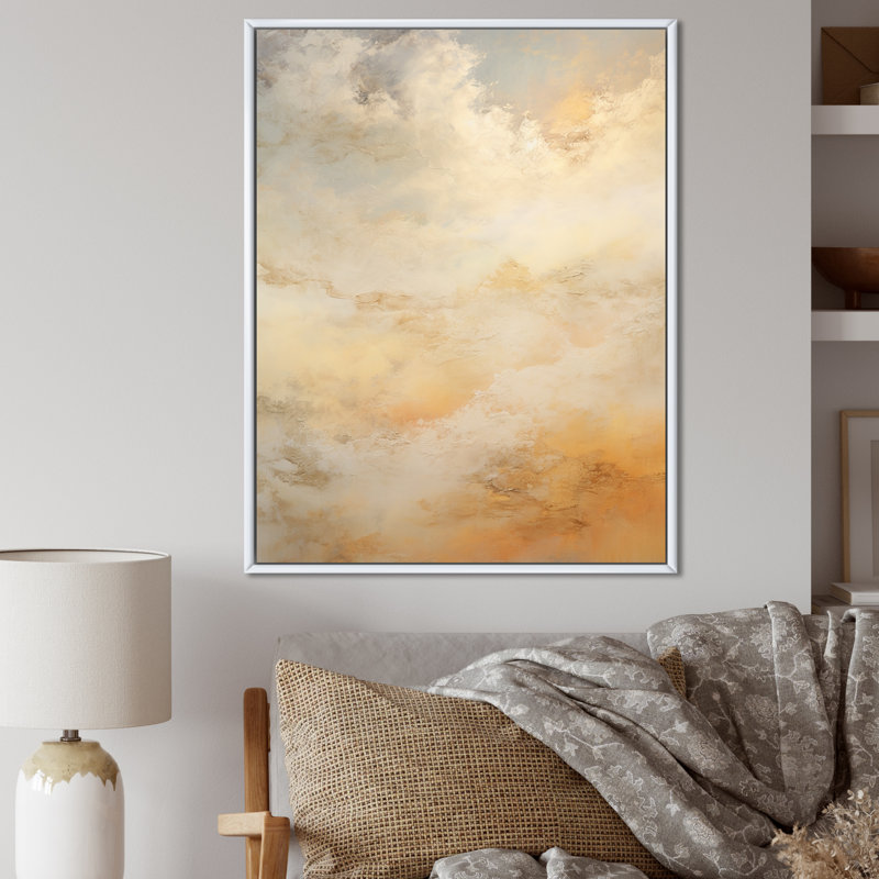 «Magic Sky Simplicity II», art mural sur toile Sky, H 20 po x l 12 po x P 1 po, Cadre flottant blanc