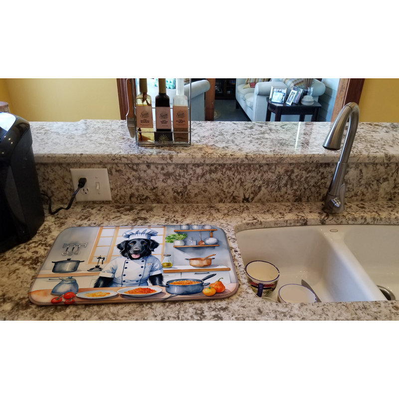 Flat-Coated Retriever The Chef Dish Drying Mat
