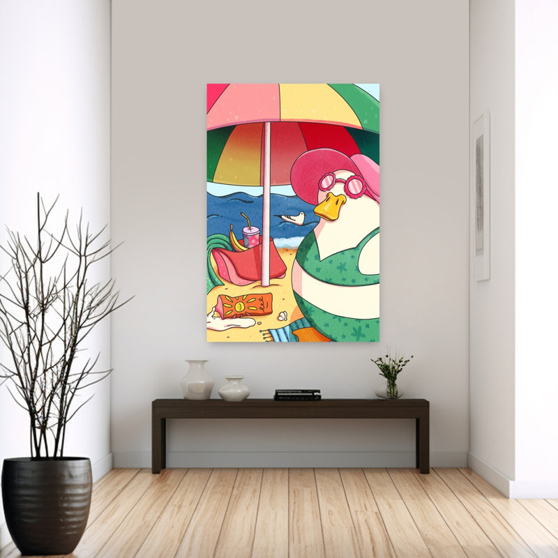Beach Duck by Nanna Paavig - Wrapped Canvas Print, 152.4 cm H x 101.6 cm W
