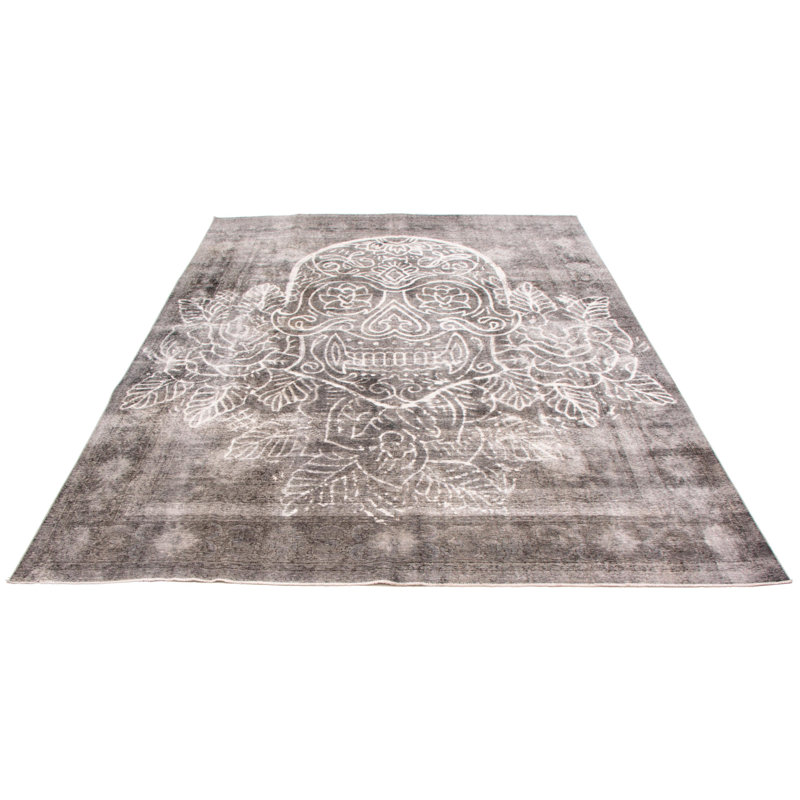 Tapis gris foncé à transition de couleur 9 pi 5 po x 12 pi 5 po