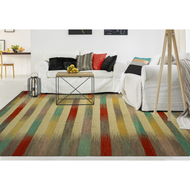 Tapis unique en laine noué à la main de 9 pi 11 po x 13 pi 10 po Jamariun