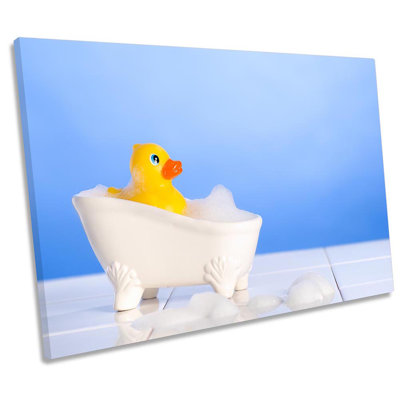 Rubber Duck Bath Bathroom Framed - Wrapped Canvas Print