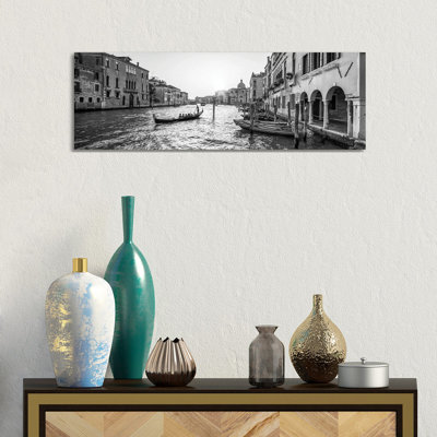 Gondola Ride Along The Grand Canal In Venice, Italy by Jan Becke - Wrapped Canvas Panoramic Gallery-Wrapped Canvas Giclée