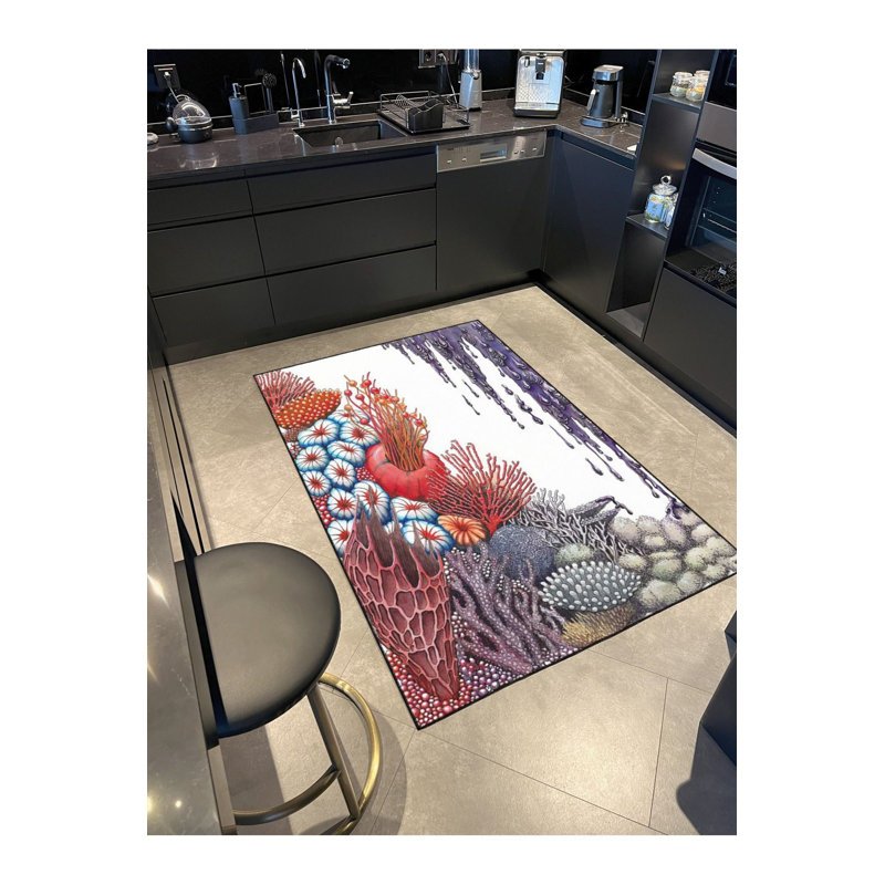 Tapis décoratif lavable Underwater Life, Carré 3 pi 11 po