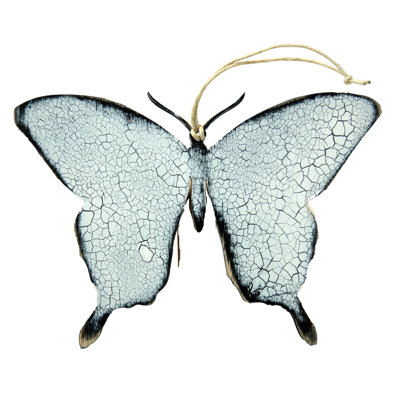 Ornement en bois rustique papillon