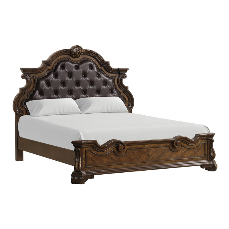 Grand lit double, brun foncé, Grand
