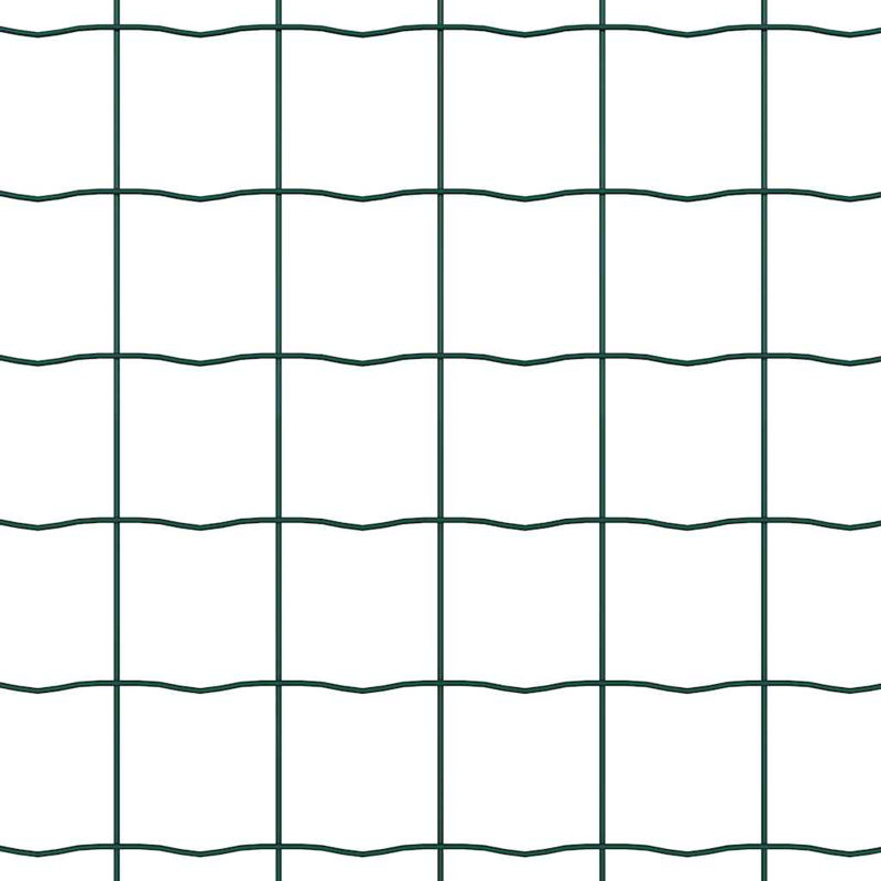 Vidaxl Fence With Posts Steel, Green, 60cm H x 2500cm W x 3.2cm D
