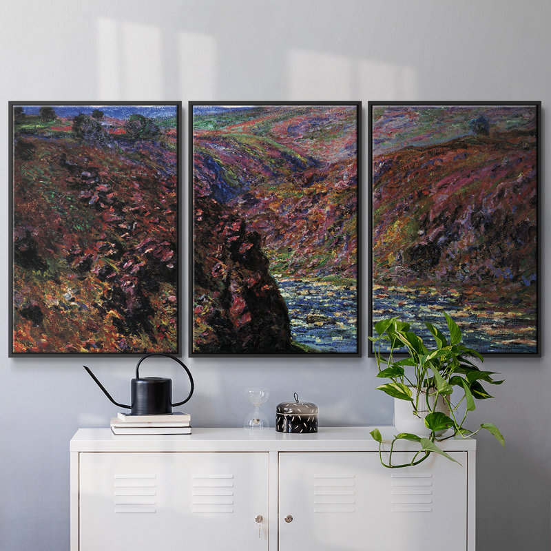 Les, reproduction sur toile 3 pièces, H 24 po x l 48 po x P 2 po, Noir