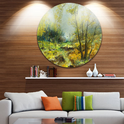 « green jaune forest », reproduction d’art sur métal