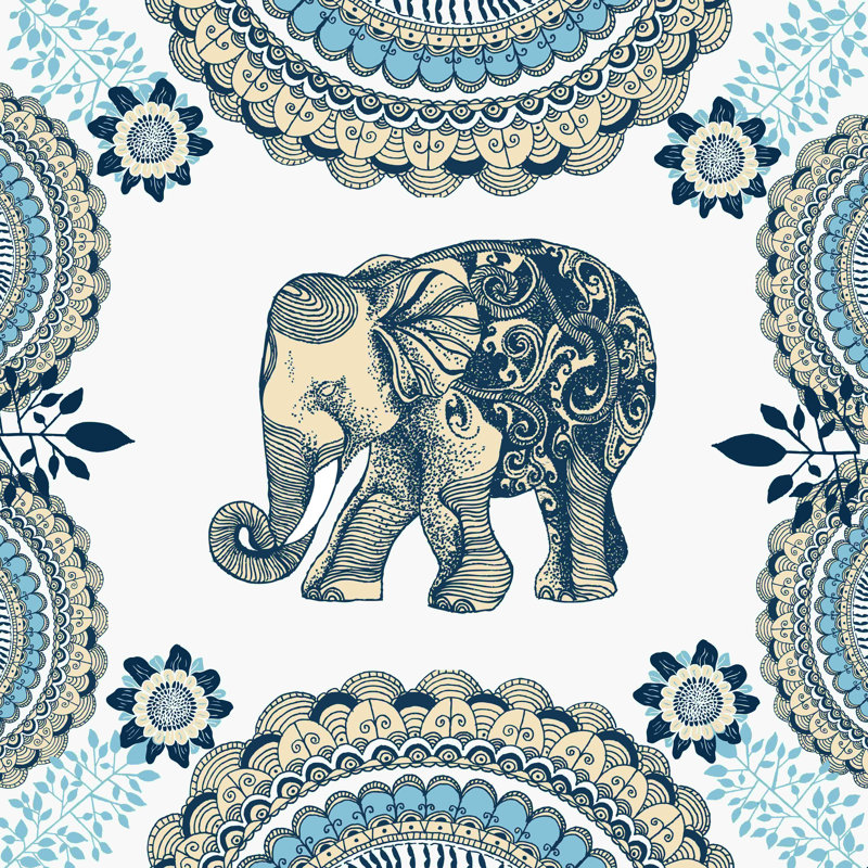«Elephants Never Forget», impression sur toile tendue, H 12 po x l 12 po, Non, L 47,5 po x L 64 po