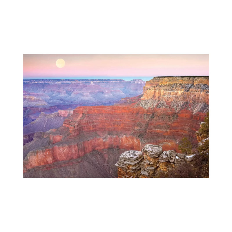 Full Moon Over The Grand Canyon At Sunset As Seen From Pima Point, Grand Canyon National Park, Arizona by Tim Fitzharris - Wrapped Canvas Gallery-Wrapped Canvas Giclée