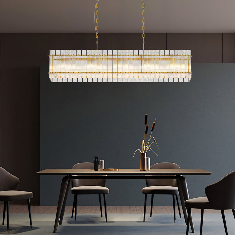 Lustre en cristal 10 lumières Glod, Doré