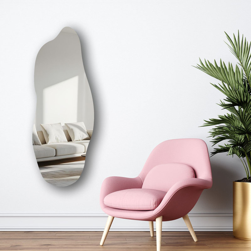 Abstract Wall Mirror, 20.5 x 53.1 Inches | 4 mm Thickness with Black EVA Backing (0.8 in) | Stylish Home Decor for Living Room, Bedroom & Entryway | Modern Design, Perfect for Enhancing Light & Space