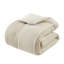 Édredon 3 pièces en coton taupe double / grand - aspect rayé, rembourrage 100%, détails décoratifs, visible, fascinant,