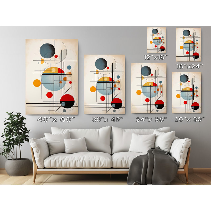 Impression sur toile de formes géométriques abstraites peintes colorées, décoration murale moderne pour la maison et le bureau