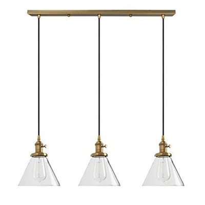 3 - Light Clear Kitchen Island Pendant