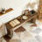 Wooden Console Table Sofa Table Hallway Table with Double Pedestal