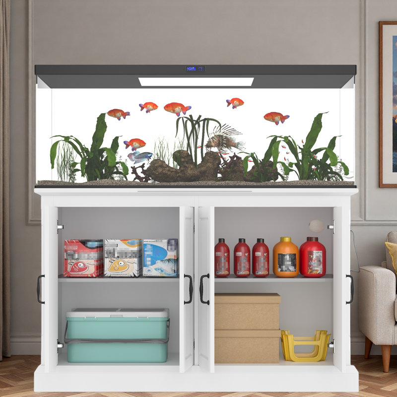 Fish Tank Stand With Power Outlet And 4 Cabinets