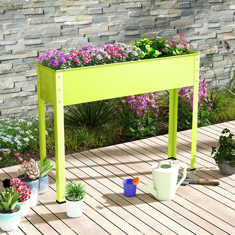Lit de jardin surélevé en métal Seppi, H 31,5 po x l 40 po x P 11 po