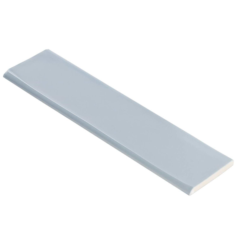 Manchester 3x12 Glossy Ceramic Bullnose, Dew Blue