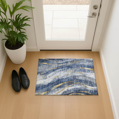 Premium Machine Washable Slesnick AMF1676 Swirls Rug