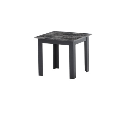 Table 3 pièces de style traditionnel, table basse rectangulaire avec tables de bout carrées, dessus en faux marbre, finition grise, dépliant d'assemblage simple de luxe, fabrication sans effort