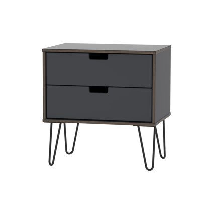 Fully Assembled Fairbury 2 Drawer Bedside Table