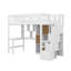 Lit mezzanine en bois avec bureau, DEL, tablettes de rangement, armoires et escalier-1594330407