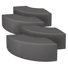 Aurora Curved Vinyl Ottoman (Set Of 4)- Grey