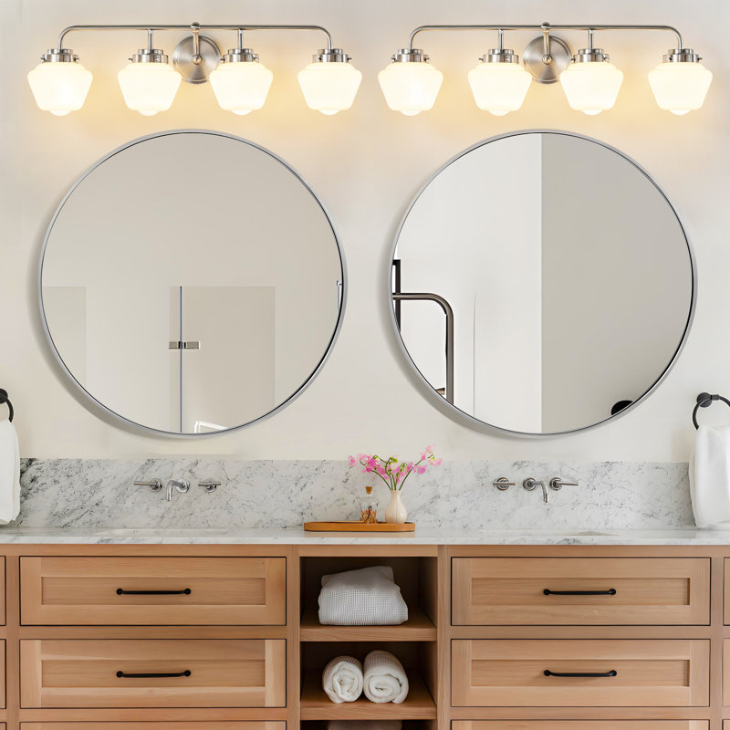 4 - Light Dimmable Vanity Light, Brushed Nickel