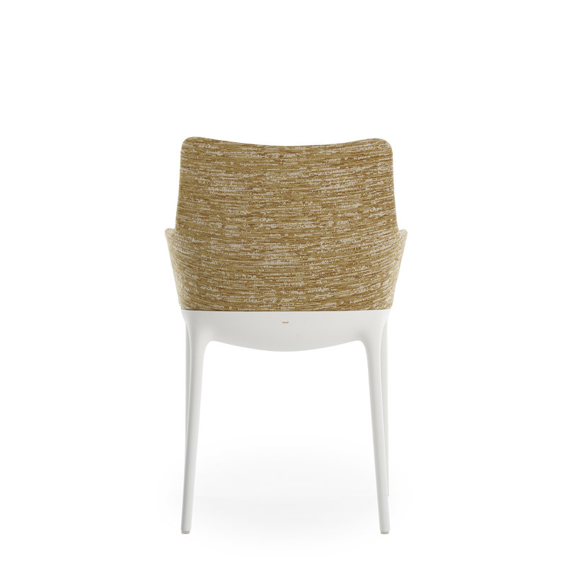 Eleganza Upholstered Dining Chair, White, Mustard