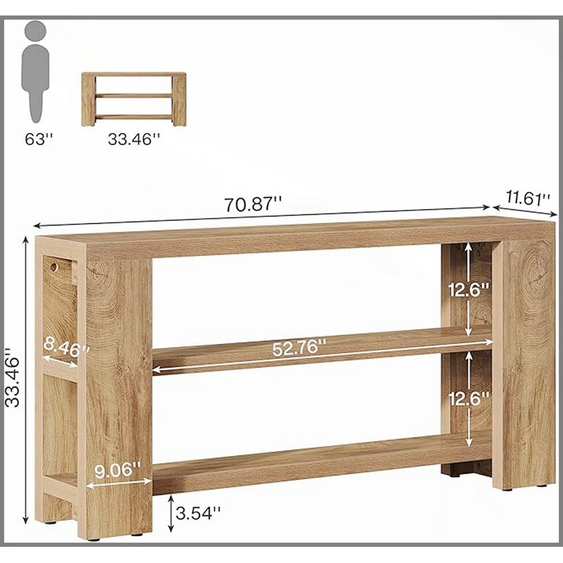 Sofa Table,3-Tier Side Table,Console Table