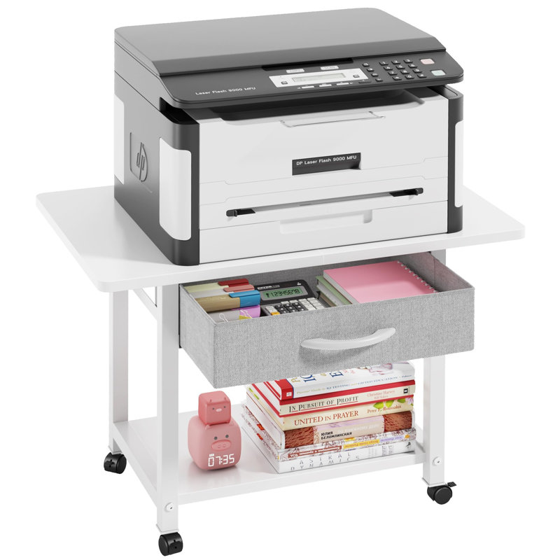 41cm H x 56cm W Printer Stand with Wheels