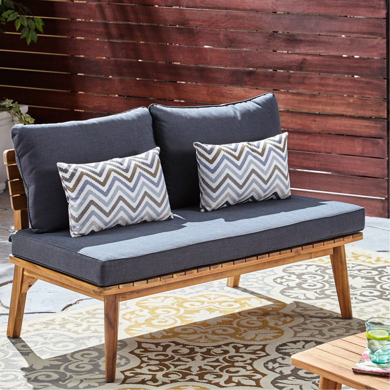 Functional Outdoor Seating With Gray And Contemporary Slatted Base Seat