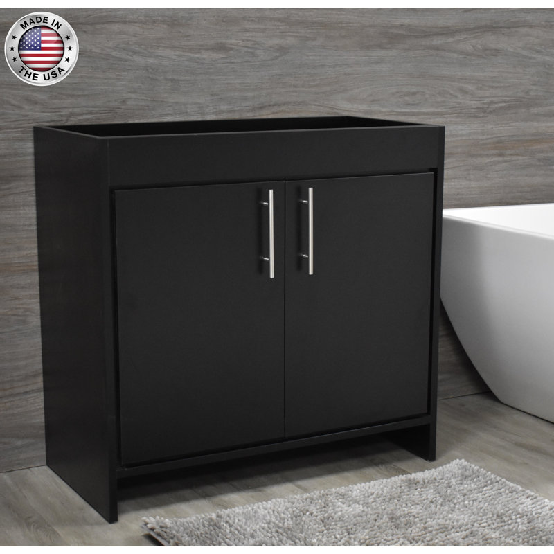 Base de meuble-lavabo simple 36 po Amrooti seulement, Noir