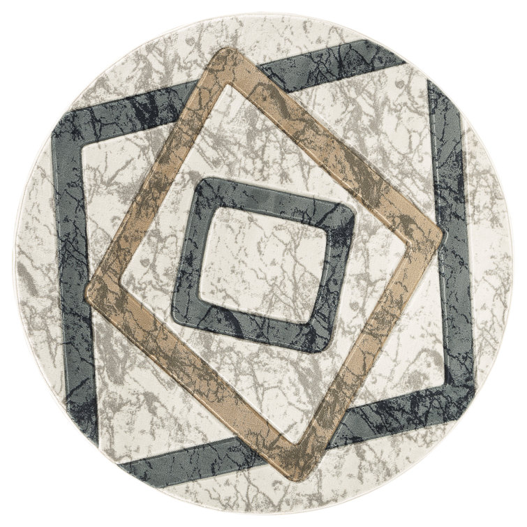 Tapis abstrait blanc / gris / beige Adonia