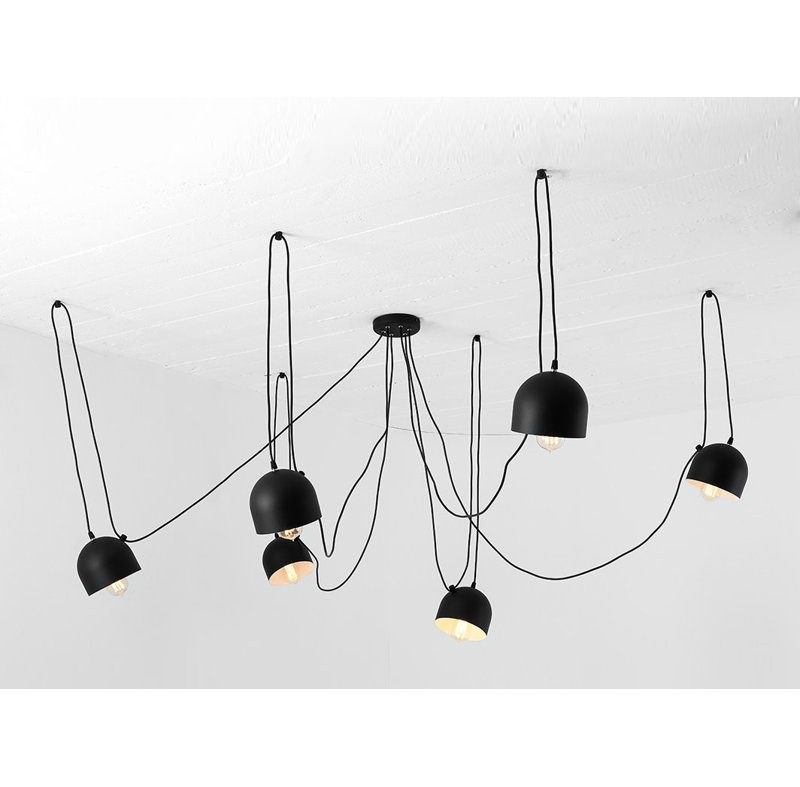 Zachariah 6 - Light Cluster Pendant, Black