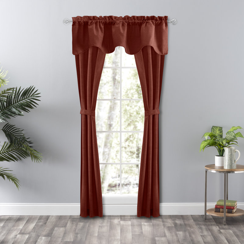 Cantonnière uni festonnée 58 "X 15", Rouge