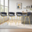 Ensemble de 4 tabourets de bar élégants avec coussin en lin respirant et structure en métal durable-838652548