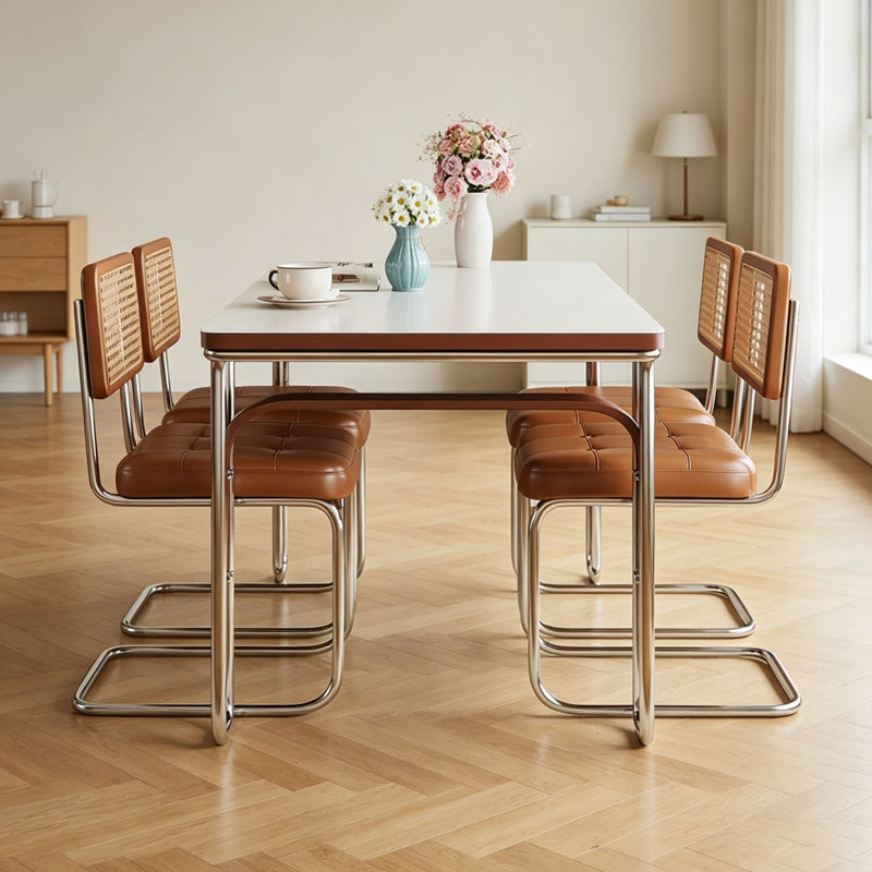 Atsabe, H 29,5 po x L 70,9 po x l 31,5 po, 5 pièces: table, 4 chaises