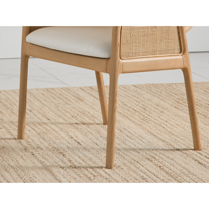 Gasaway Oak & Natural Cane Barrel Dining Chair, Tan