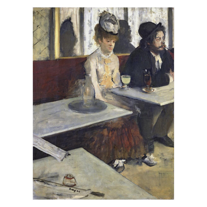 In a Café (The Absinthe Drinker) par Edgar Degas - Estampe numérique, H 28 po x l 22 po