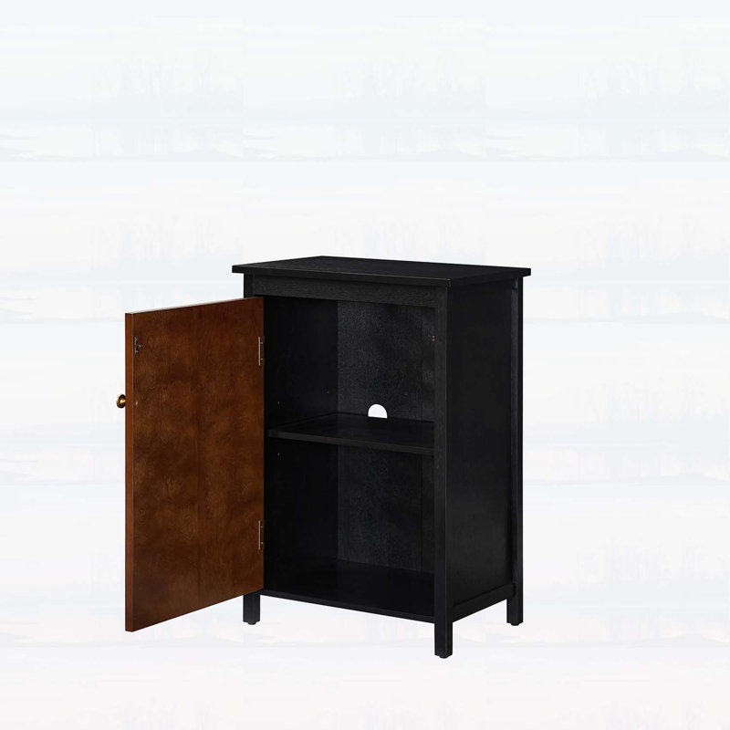 Armoire de plancher de style moderne Mid-Century de 34,2 pouces, rangement rétro avec tablette et portes réglables, console décorative polyvalente pour la maison