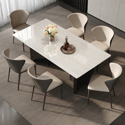 White Luxury Marble Rectangular  Dining Tables