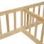 Lit double simple au sol avec clôture, garde-corps, sans porte, naturel-81890642