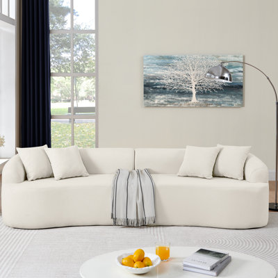 Blue, Curved Sectional, Lamb's Wool, Modern Minimalist, Compressed, High - Density Foam, Living Room Comfort Sectional , Design, Cozy