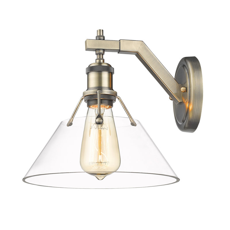 Weatherford Steel Spotlight, Aged Brass, Clear Glass