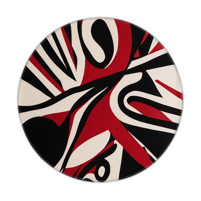 Crimson Radiance Indoor And Outdoor Area Rug, Round 5'
